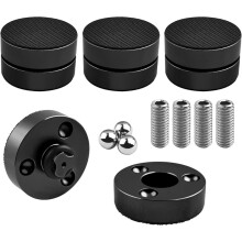 3-Point Isolation Feet for Speakers & Turntables, Brass and Aluminum Anti-Vibration Spikes for Audiophiles