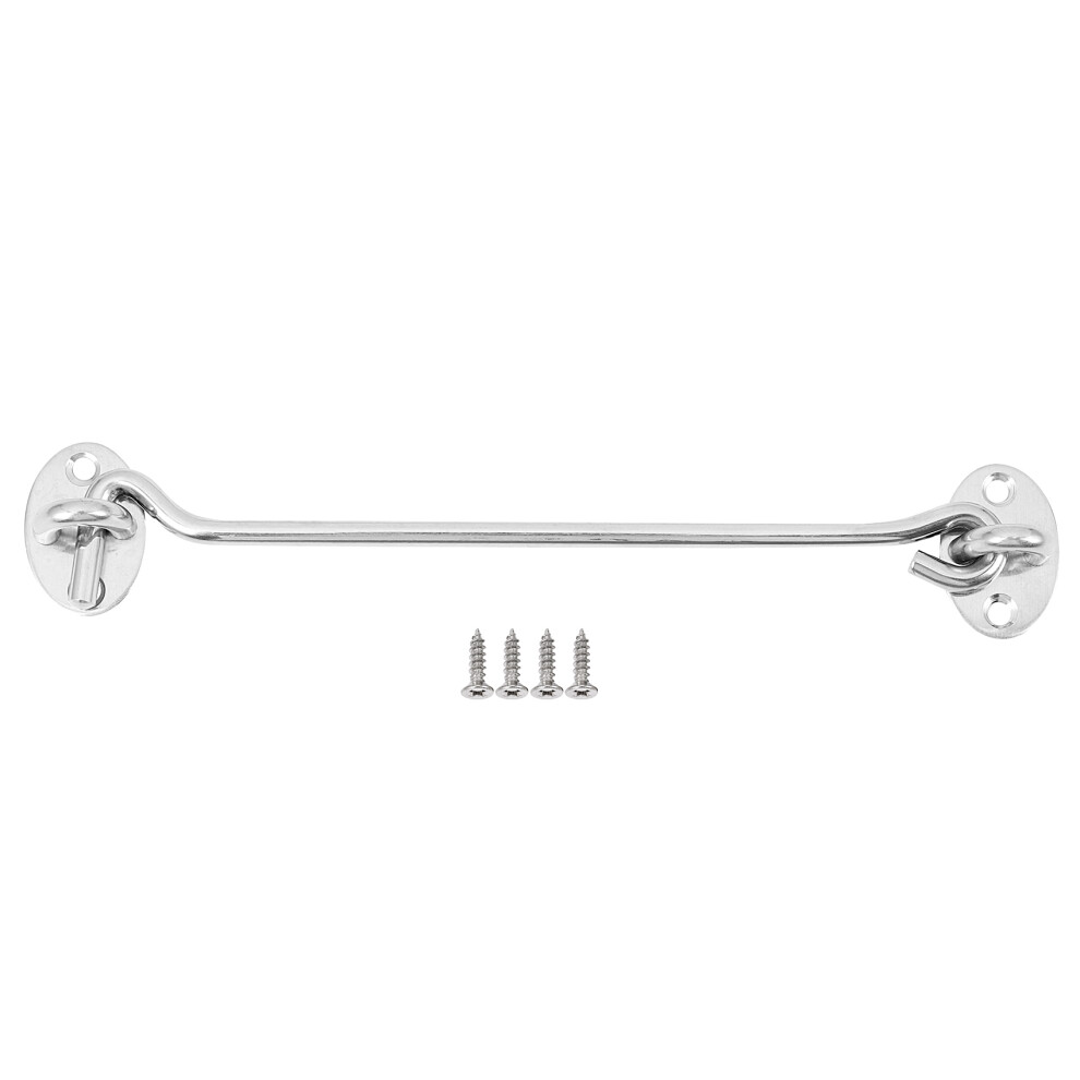 Stainless Steel Cabin Hook And Eye Lock Shed Gate Door Catch Silent Holder Size:8inch 4713703348145