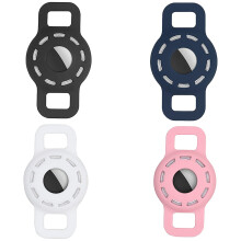 Protective Case Compatible for AirTag 2021, 4 Pack Silicone Dog Cat Collar Pet Loop Holder,  Anti-Scratch