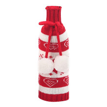 Netter Weihnachten Wein Flaschen Abdeckung Gestrickter Wein Flaschen Pullover für Feiertag Party Weihnachten Tisch Haupt Dekoration, A