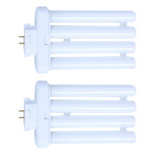 2X 220V 27W 4 Pin Rows 6500K Double-H Quad Tube Compact Fluorescent Lamp Light Bulb