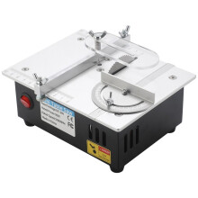 Desktop Table Saw Aluminum Alloy Table Saw DIY Small Cutting Machine Woodworking Cutting Tool US Plug
