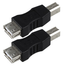2X USB Type A Female to USB Type B Male Adapter