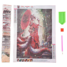 Japanese Diamond Painting Portrait Nine-Tailed Picture Rhinestone Full Round Diamond Embroidery Cartoon Home Decoration