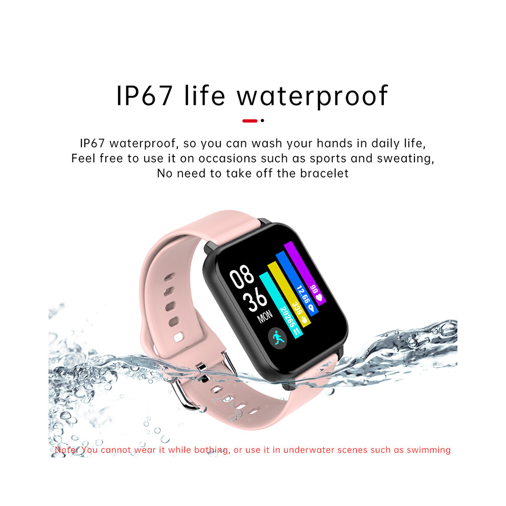 (Red) Smart Watch Sports Fitness Tracker Heart Rate Monitor Sleep Tracking Wristband Bracelet For Ios Android Red 110691352828