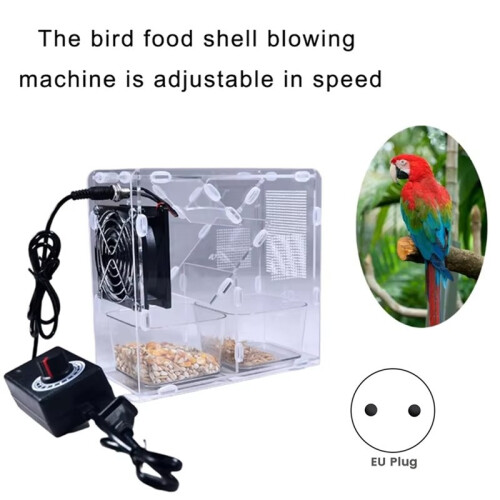 Clear Acrylic Bird Seed Blower Grains Blowing Machine for Efficient Shell Removal EU Plug 2