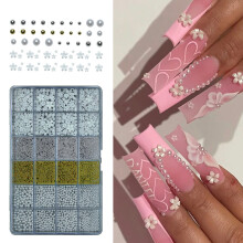 Ensemble de bijoux pour ongles, nœuds 3D délicats, dessins en-01