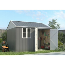 BIRCHTREE Garden Shed With Window 10X10FT Grey