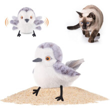 (B) Katzenspielzeug, Flatternder Vogel, realistischer Sandläufer mit Zwitscherlaut, wiederaufladbares, berührungsaktiviertes interaktives Spielzeug