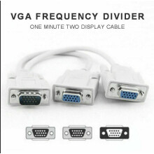 Splitter Cable 15 PIN VGA SVGA 1 PC TO 2 MONITOR Male To 2 Dual Female Y Adapter