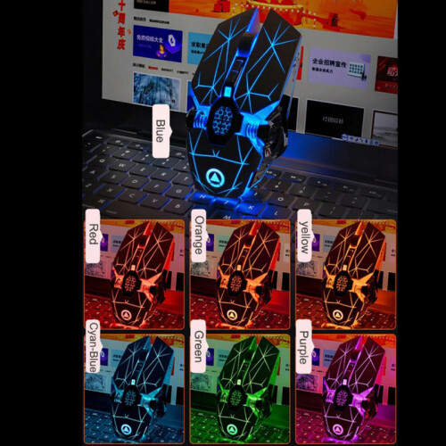 (Black) Rechargeable Ergonomic 2.4G Wireless Gaming Mouse 7 Buttons For Computer Desktop 2