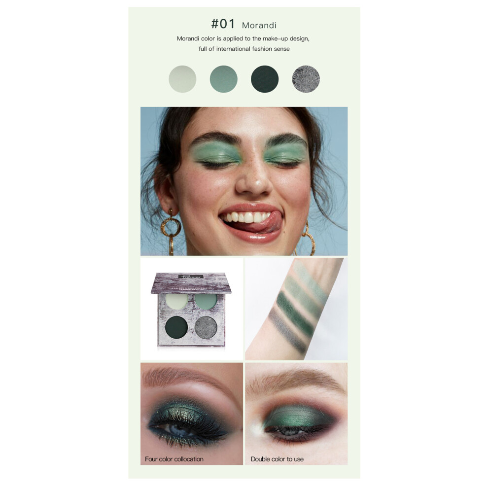 (#05) Pudaier 4 Colors Eyeshadow Palette Splash Ink Serie Eye Shadow Makeup Cosmetic