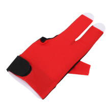 Linke Hand Poolhandschuh 3-Finger Nylon Verstellbar Rot