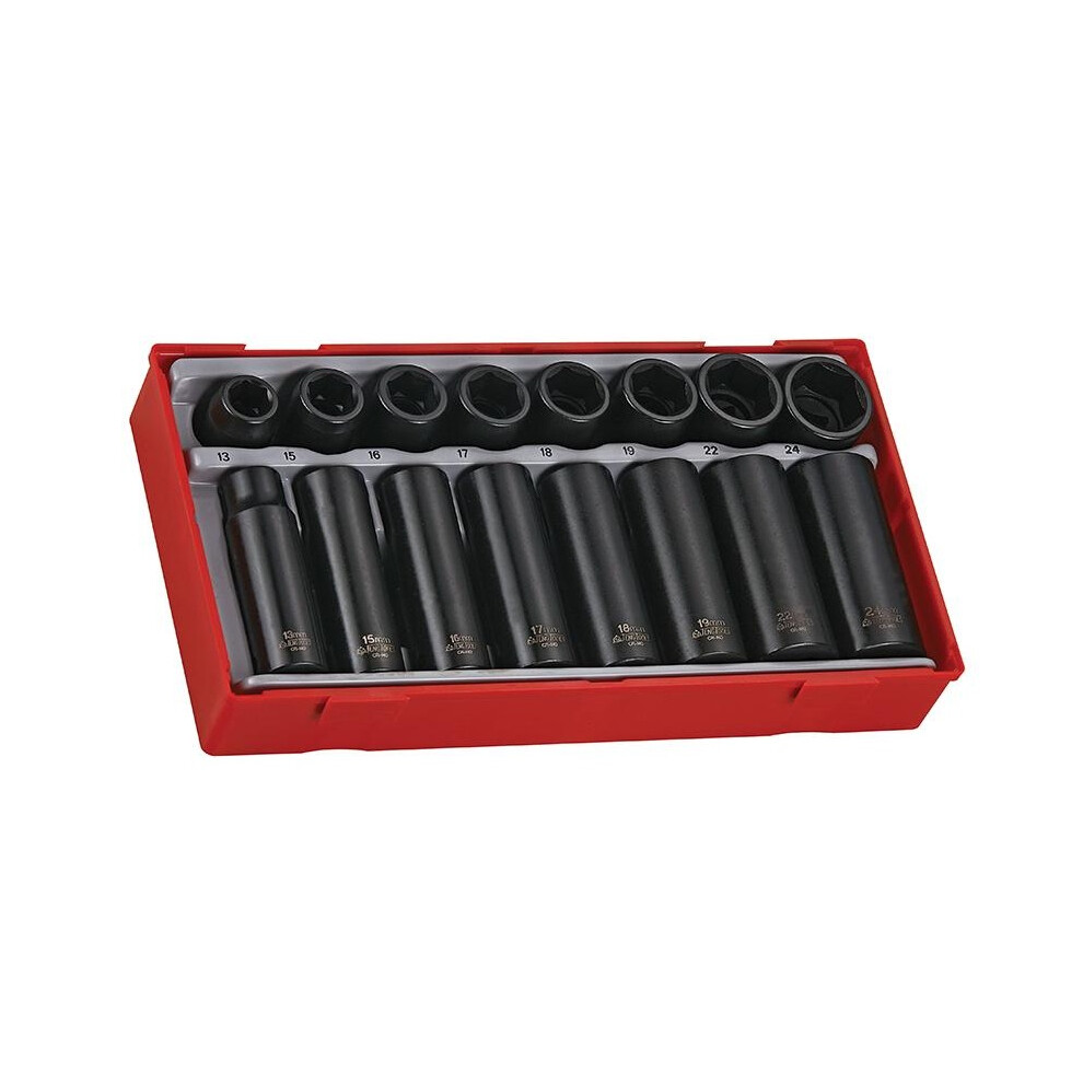 Teng Tt9116 Regular/Deep Impact Socket Set, 16 Piece- 1/2In Drive 5063750445021