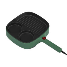 3 in 1 Electric Omelette Pan Barbecue Pan Electric Cooker Multifunction Non-Stick Hotpot Food Steamer EU Plug A