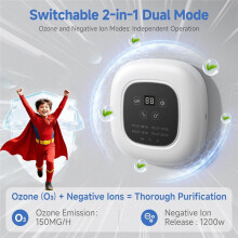 Air Purifier Ozone & Negative Ion 99% Odor Eliminator for Pet,Cat Litter Deodorizer,Dog Poop Odor Removal, Air Purifier