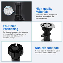 40Pcs Furniture Feet Adjustable Cupboard Foot Leg Unit Cabinet Legs with Kick Board Clips for Kitchen Bathroom Cabinet