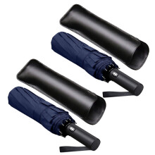 2X 12 Ribs Windproof Travel Umbrella with PTFE Canopy, Lengthened Handle with Auto Open Close Button,()