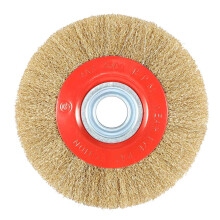 2Pcs 8 Inch 200mm Steel Flat Wire Wheel Brush with 10Pcs Adaptor Rings for Bench Grinder Polish