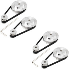 4 Kit GT2 Synchronous Wheel 20&60 Teeth 5mm Bore,Aluminum Timing Pulley with 4 Pcs Length 200mm Width 6mm Belt(Bore 5mm)