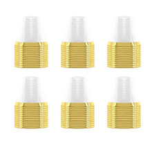 72X Plastmugg 9 Oz HåRd EngåNgsmugg Plast Vinglas Fest Bröllopsvinglas Transparent Plastmugg - Guldkant