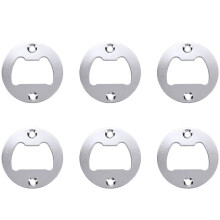 6X Bottle Opener Part with Countersunk Holes Round Metal Strong Polished Bottle Opener Insert Parts