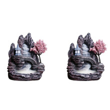 2X Bruciatore di Incenso con Riflusso A Cascata Che Scorre In Alta Montagna, Decorazione per Bruciatore di Incenso, Diffusore di Fragranze per La