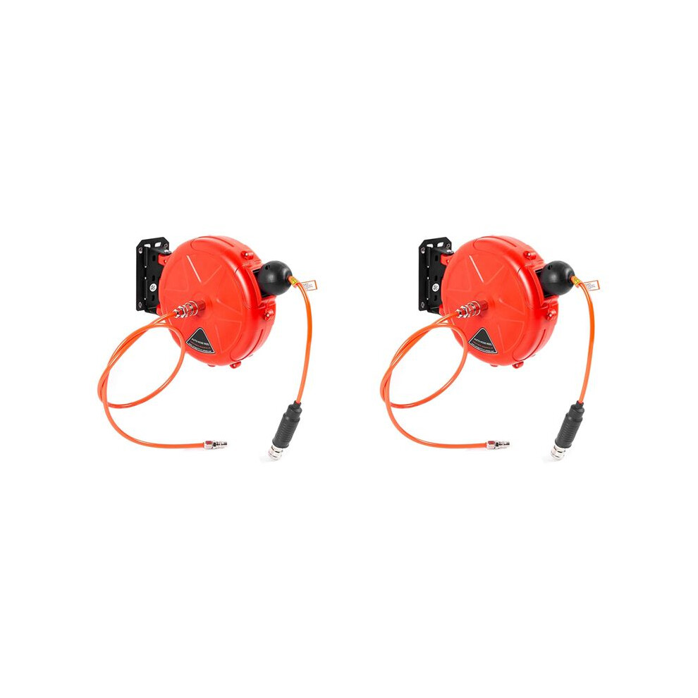 2X Retractable Air Hose Reel 10M Wall Mounted Automatic Rewind Air Hose Tool With Swivel Bracket Air Compressor Supplies 6032211532777