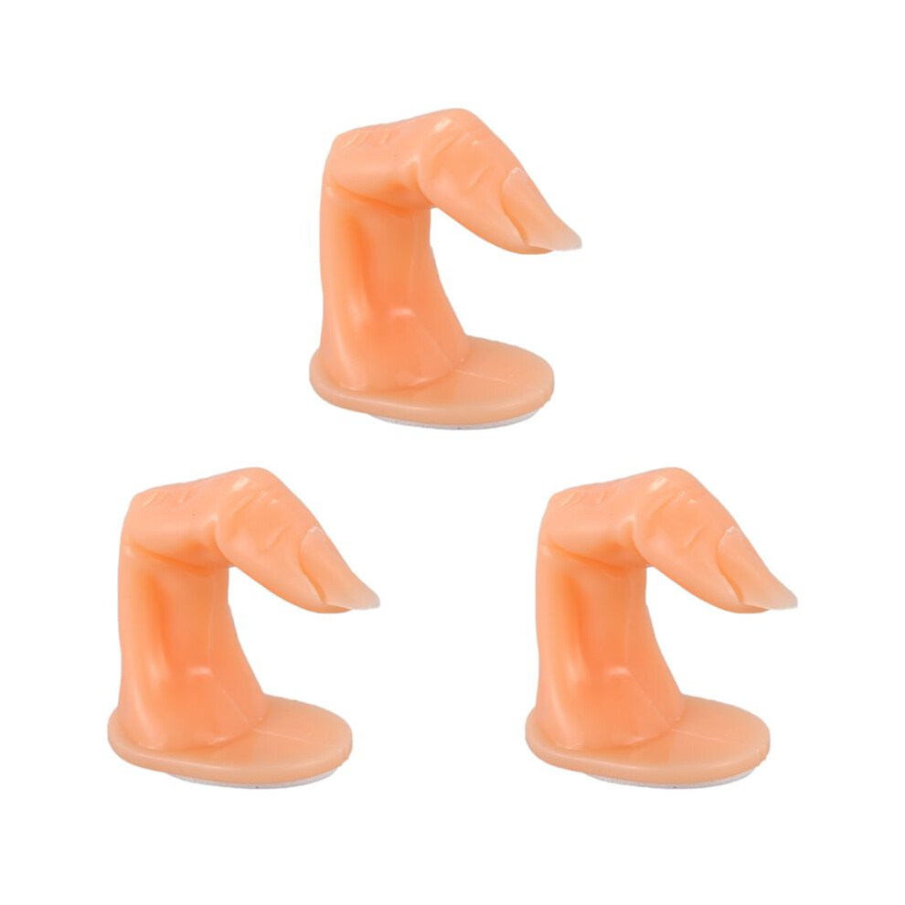 3X False Finger Mannequin for Training Acrylic Gel Fiberglass Nail Art-Orange.