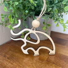 2X Freundschafts-Elefant-Ornament, Elefanten-Ornament Aus Holz mit Geschichtenkarte, Freundschaftsgeschenk, Elefanten-Ornament für Freunde