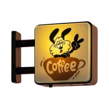 Unique Coffee Shop Sticker Glowing Fridge Magnet Easy To-A