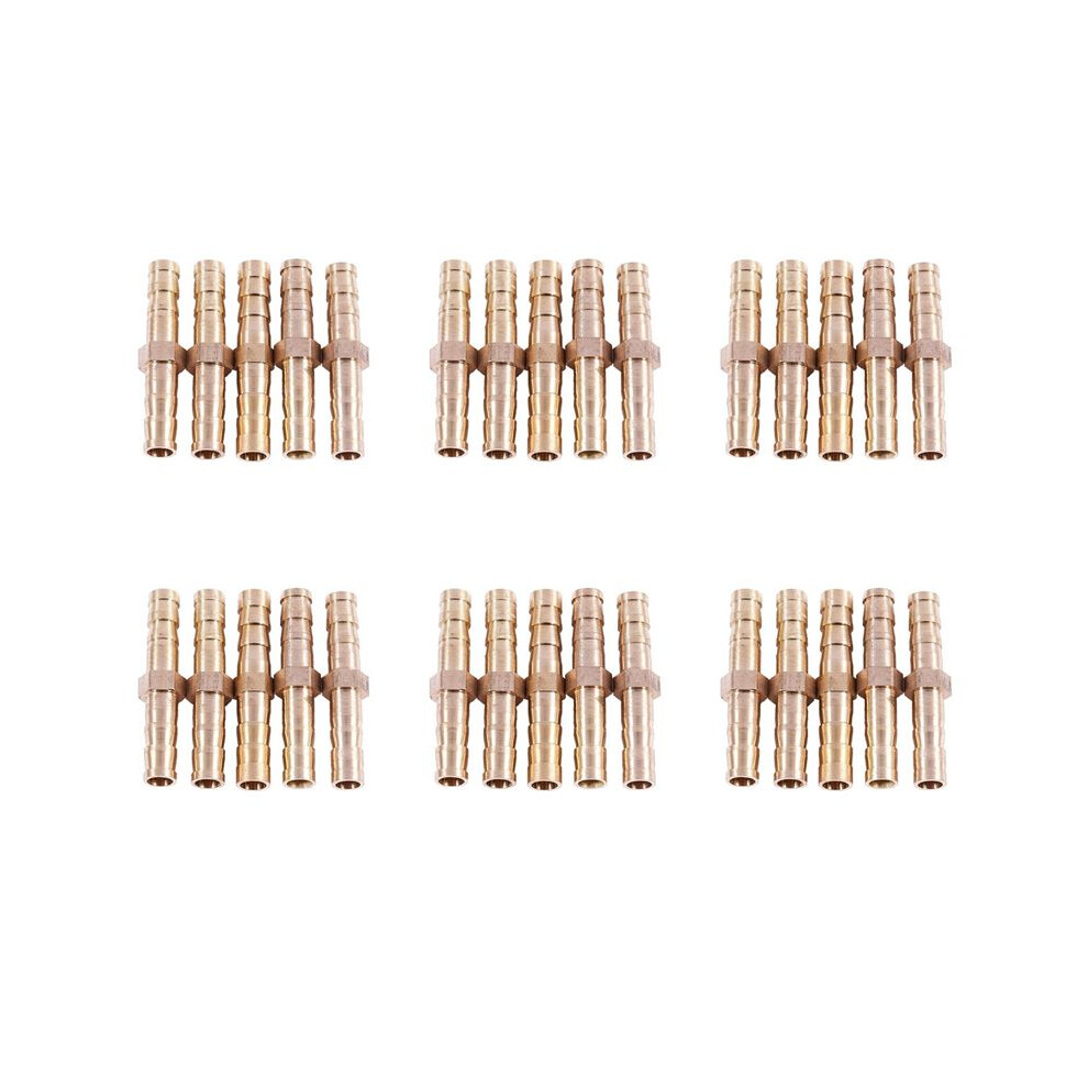30 Pcs Tone Brass Straight Hose Connector Joiner Gold 6034060673458