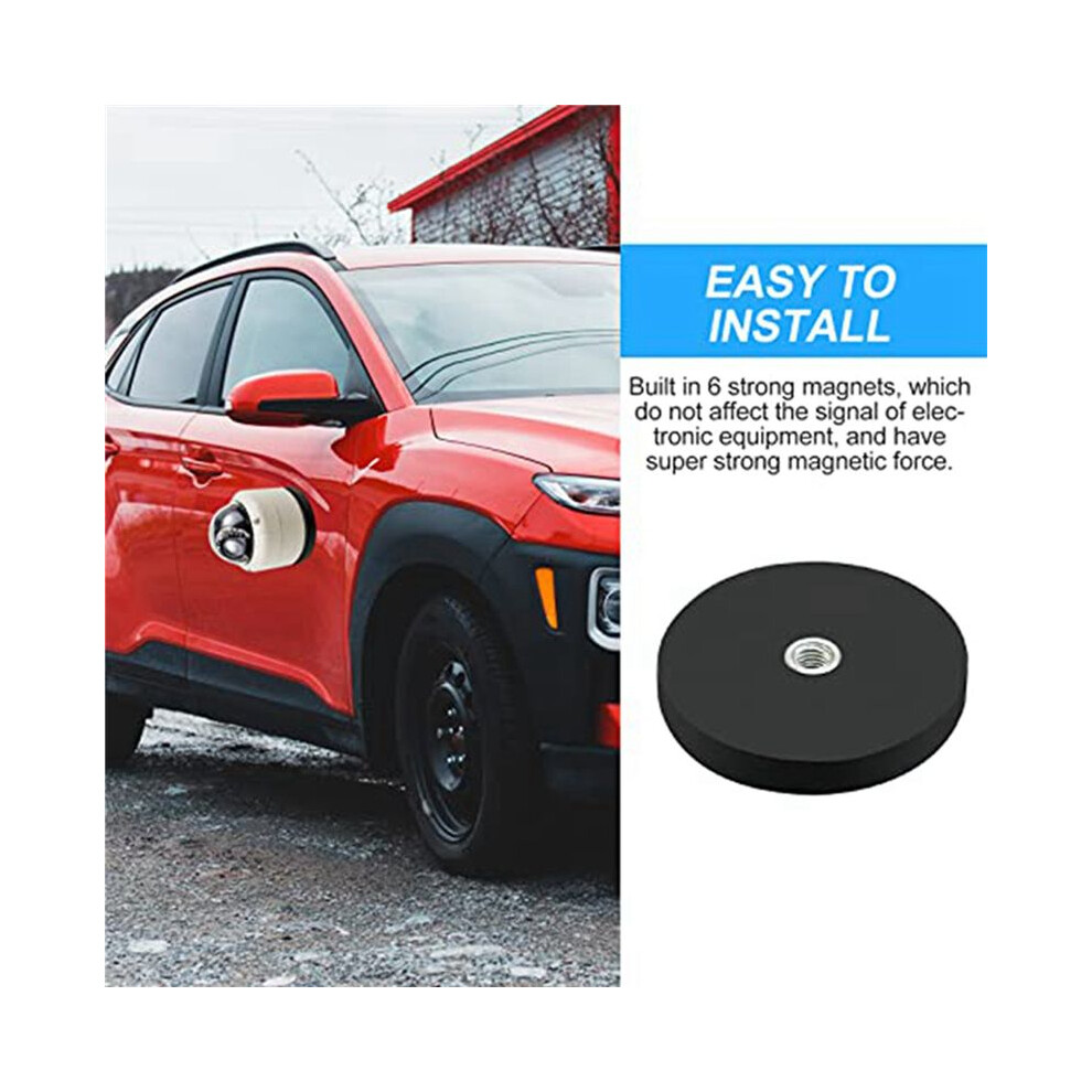 Black 32Pack Rubber Coated Magnet Neodymium Magnet Base With Rubber Coating Ã 43Mm Anti Scratch Magnet M6 Male Thread