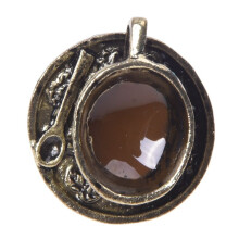 3X 1x Retro Metall Ring Fingerring Ringe Schwarz Kaffeetasse Einstellbar