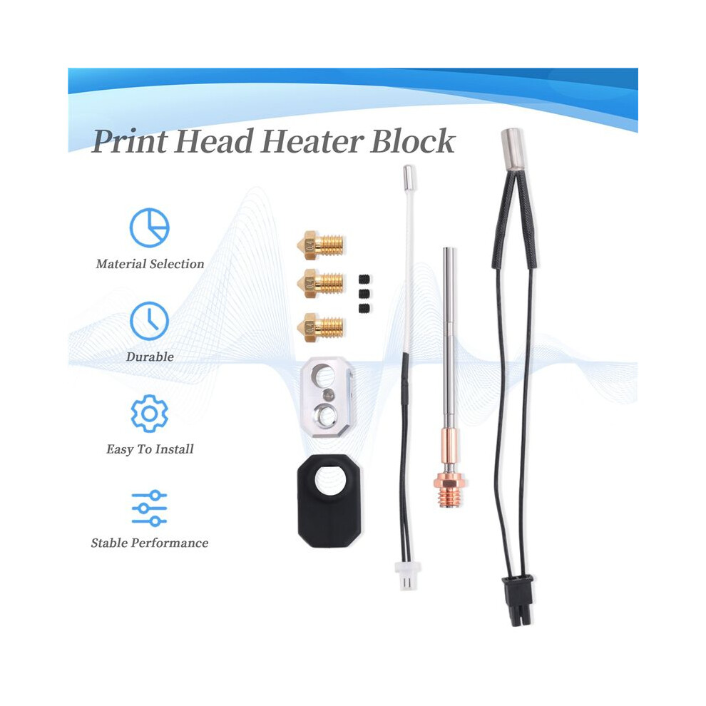 3X For Prusa I3 Mk4/Xl Print Heater Block 0.4Mm Nozzle 24V 40W Heating Thermistor Silicone Cover Extruder Kit 6032879141229