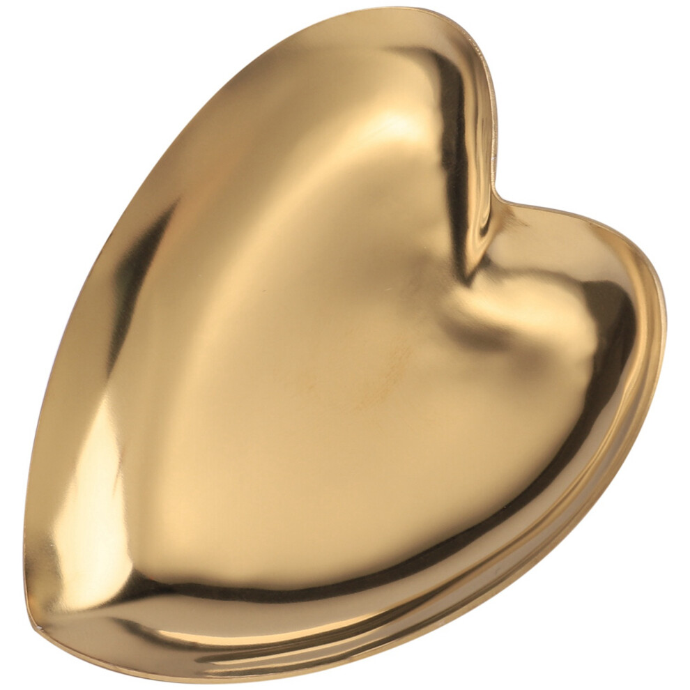 2X Heart Shaped Jewelry Serving Plate Metal Tray Storage Arrange Fruit Tray Home Gold