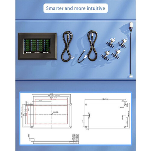 3X Acessório BMS Tela LCD de 4,3 Polegadas com Monitor de Interruptor Ativo para JK  BMS