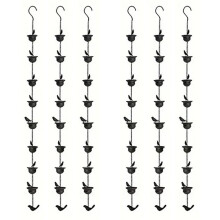 6X Rain Chains for Gutters Mobile Birds Cups Rain Chimes 7.8Ft Rain Chimes with Attached Hanger and Birds