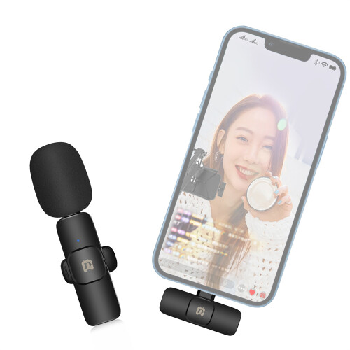 (Type-C without Noise Reduction) Wireless Lavalier Microphone Portable Type-C Mini Mic for iOS Android Phone Live 1
