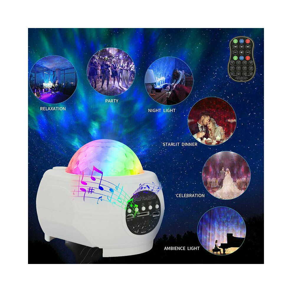 Led Galaxy Projector Night With Ocean Wave And Starry Sky Projection, Remote Included Light 113121513646