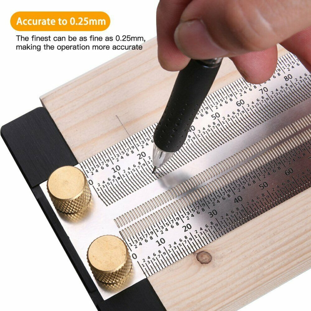(400Mm) Stainless Steel Ruler T-Type Woodworking For Carpenter Marking Scriber 400Mm 320997704997