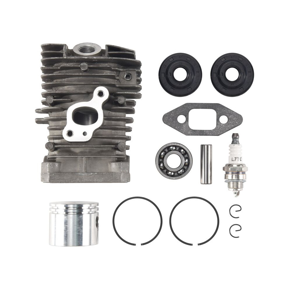 41.1Mm Chainsaw Cylinder And Gasket Piston Assy Grooved Bearing Kit For Partner 350 Partner 351 Silver 4713584450265