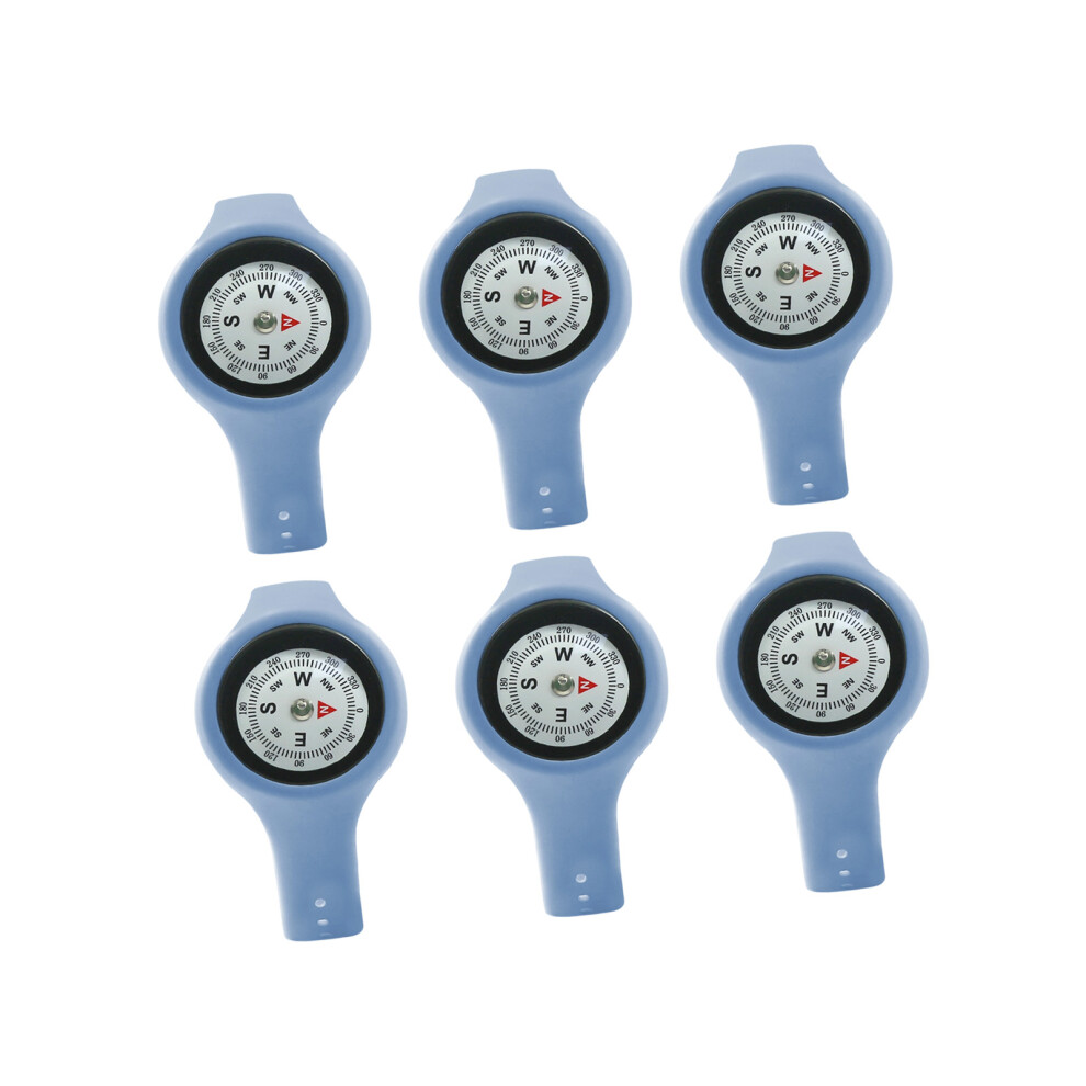 6Pcs Weight Compasses Watches Outdoor Navigation- Light/Blue 7709000707423