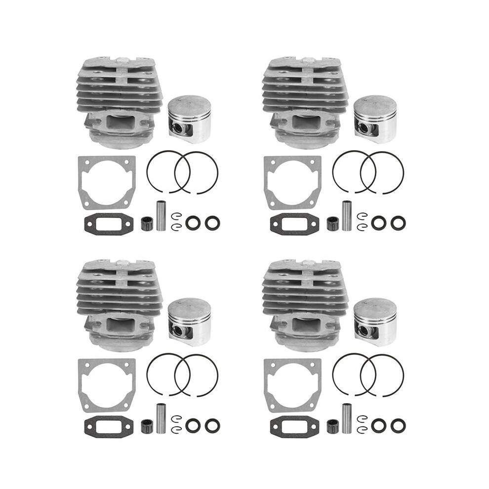 4 Set Diameter 45Mm Chainsaw Cylinder And Piston Set Fit 52 52Cc Chainsaw Spare Parts For Gasoline/Oil Chainsaw Spares Silver 6031353657379
