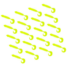 Lot de 20 leurres souples de pêche artificielle, leurres-Jaune