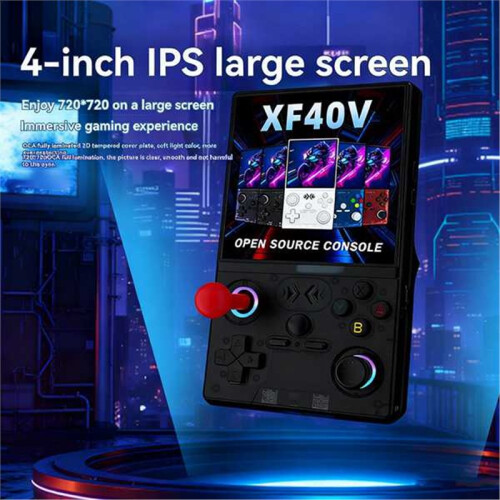 XF40V Retro Handheld Game Console 4.0-Inch Screen Linux WiFi GamePad RGB Light Effect Supports 30+ Emulators B 2