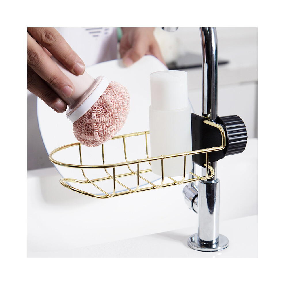 (White, Pp) Kitchen Sink Faucet Sponge Soap Storage Organizer Cloth Drain Rack Holder Shelf 320997780540