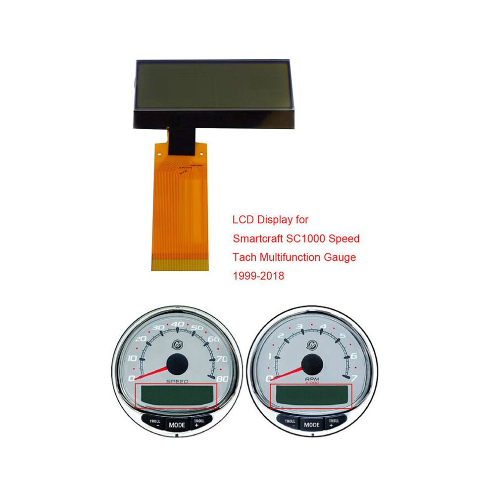 2X Gauge LCD Display for Mercury Smartcraft SC1000 Tachometer Speedometer Dashboard 8M0101099