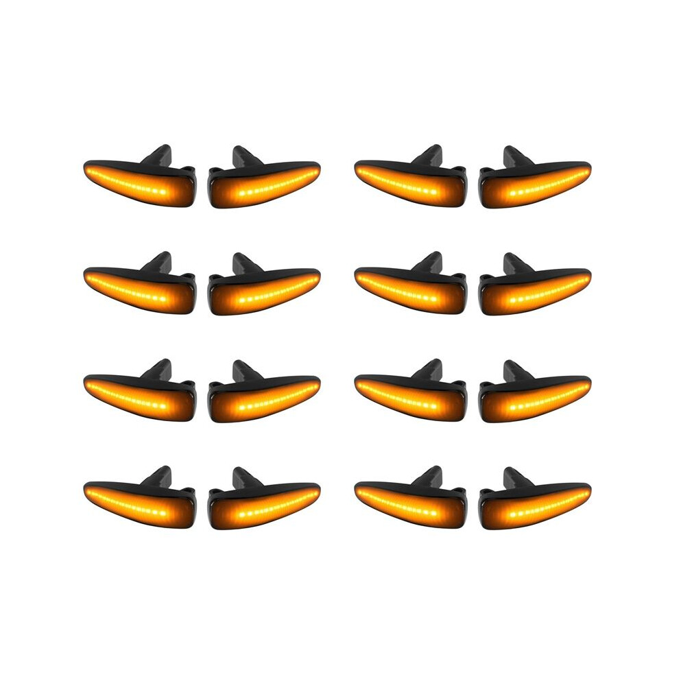 16X Smoked Lens Full Led Dynamic Front Side Lights For Lancer Evo X Mirage Outlander Sport Amber 4712087796115