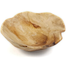 2X Wooden Fruit Salad Serving Bowl Hand-Carved Root Bowls  Living Room Real Wood Candy Bowl 25-29cm